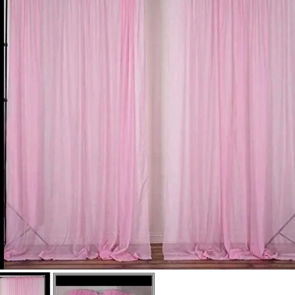 Elegant Pink Sheer Curtains - Picture 1 of 6